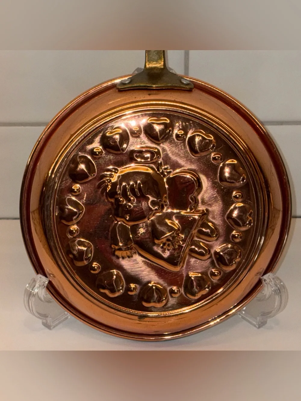 Copper Angel Wall Pan Decorative Mold - Copper Finish